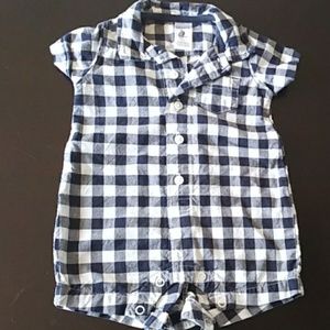 Checkered baby romper